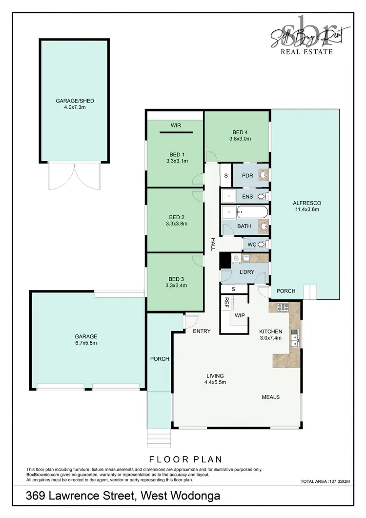 Floorplan of Homely house listing, 369 LAWRENCE STREET, Wodonga VIC 3690