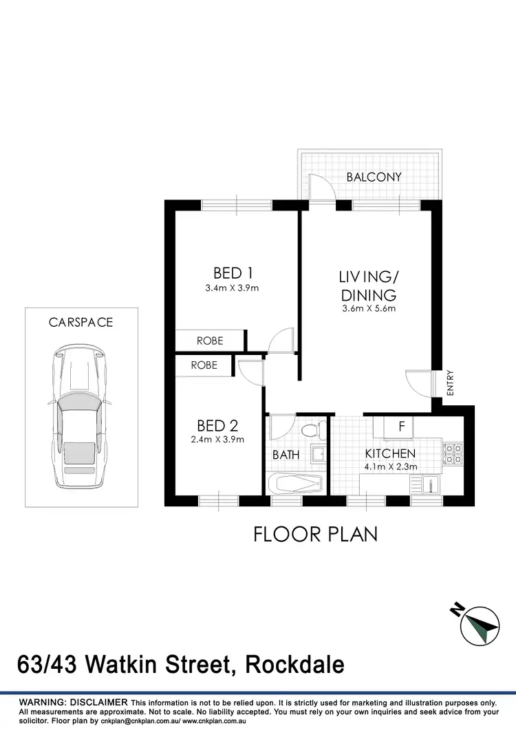 Floorplan of Homely apartment listing, 63/43 Watkin Street, Rockdale NSW 2216