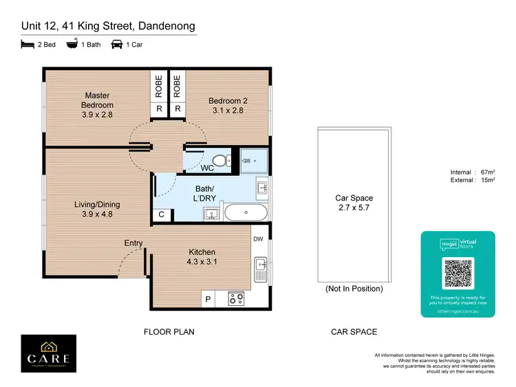 Floorplan of Homely unit listing, 12/41 King Street, Dandenong VIC 3175
