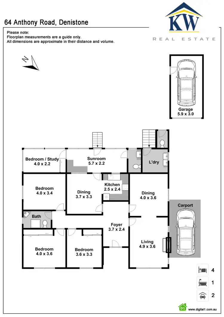 Floorplan of Homely house listing, 64 Anthony Road, Denistone NSW 2114