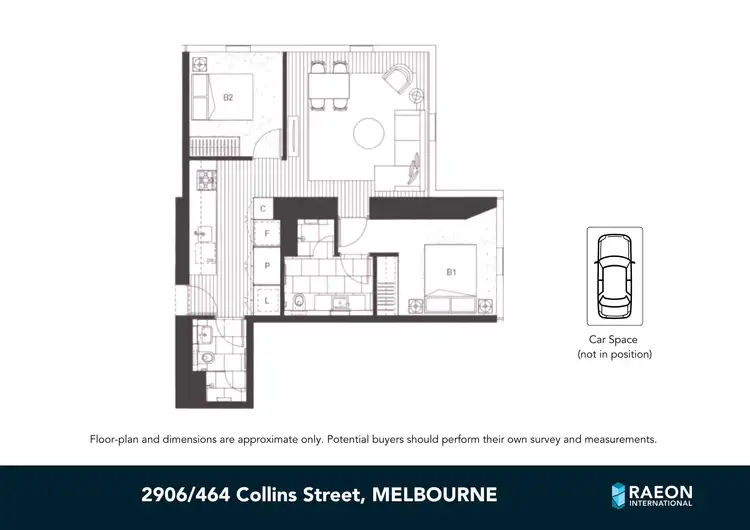 Floorplan of Homely apartment listing, 2906/464-466 Collins Street, Melbourne VIC 3000
