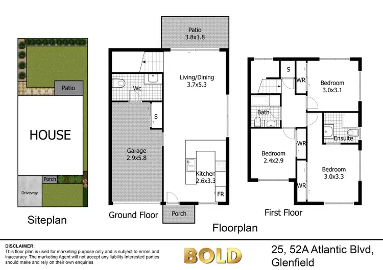 Floorplan of Homely townhouse listing, 25/52A Atlantic Boulevard, Glenfield NSW 2167