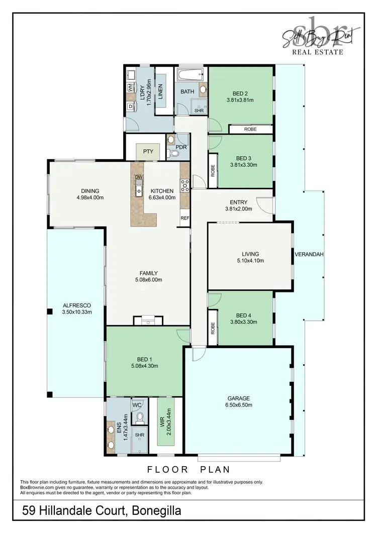 Floorplan of Homely house listing, 59 HILLANDALE COURT, Bonegilla VIC 3691