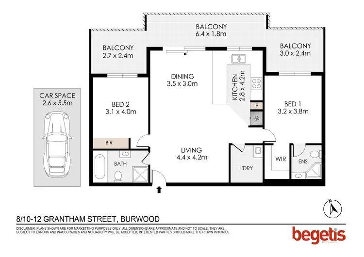 Floorplan of Homely apartment listing, 8/10-12 Grantham Street, Burwood NSW 2134