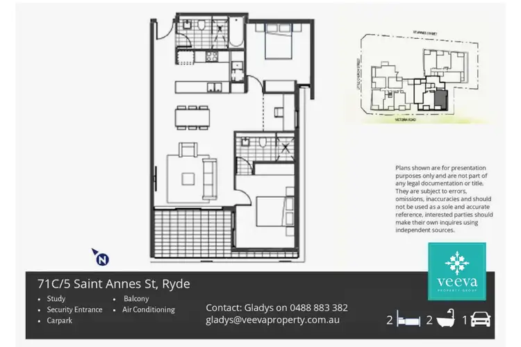 Floorplan of Homely unit listing, 71C/5 Saint Annes Street, Ryde NSW 2112