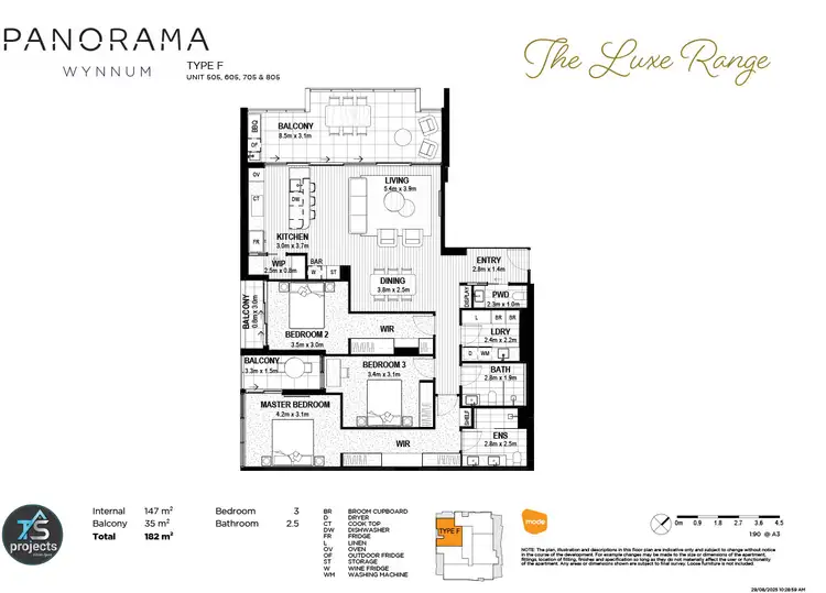 Floorplan of Homely apartment listing, 705/35 BAY TERRACE, Wynnum QLD 4178