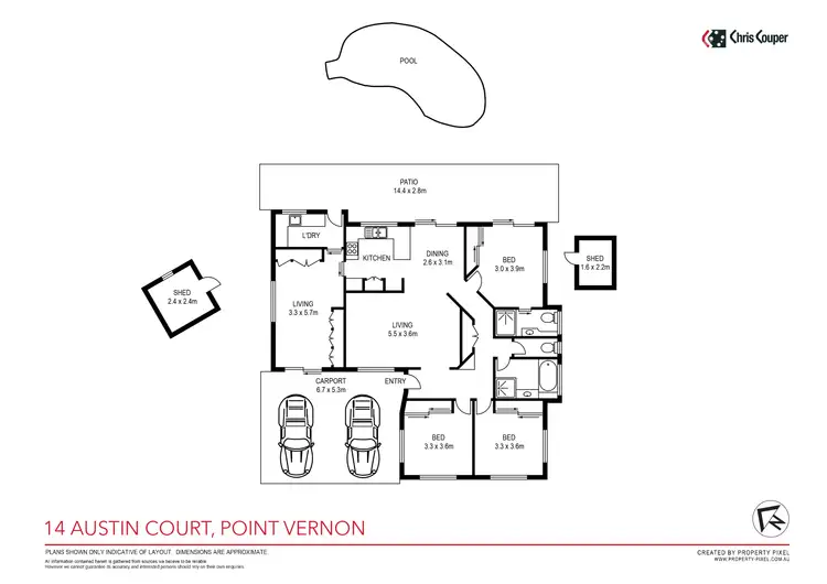 Floorplan of Homely house listing, 14 Austin Court, Point Vernon QLD 4655