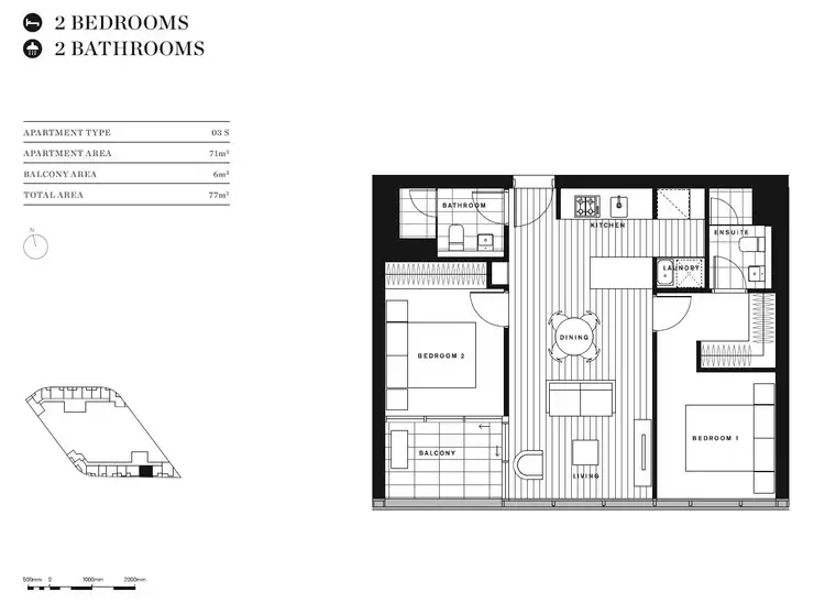 Floorplan of Homely apartment listing, 503S/883 Collins Street, Docklands VIC 3008