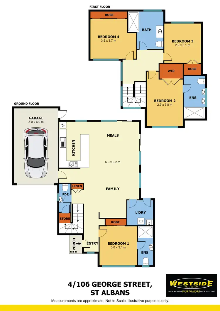 Floorplan of Homely townhouse listing, 106 George Street, St Albans VIC 3021