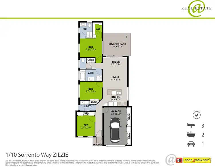 Floorplan of Homely house listing, 1/10 Sorrento Way, Zilzie QLD 4710