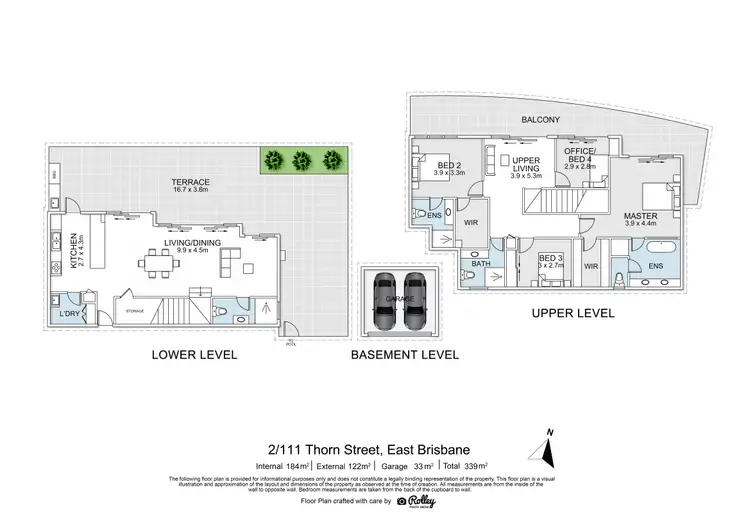 Floorplan of Homely apartment listing, 2/111 Thorn Street, East Brisbane QLD 4169