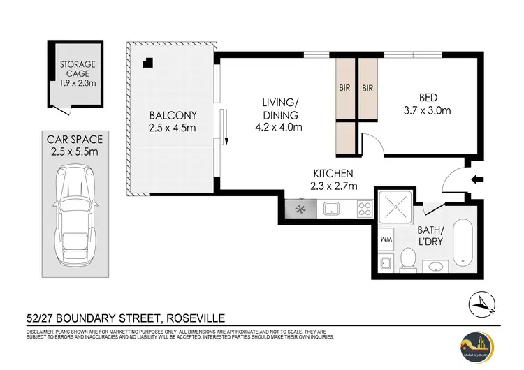 Floorplan of Homely apartment listing, 52/27-33 Boundary Street, Roseville NSW 2069