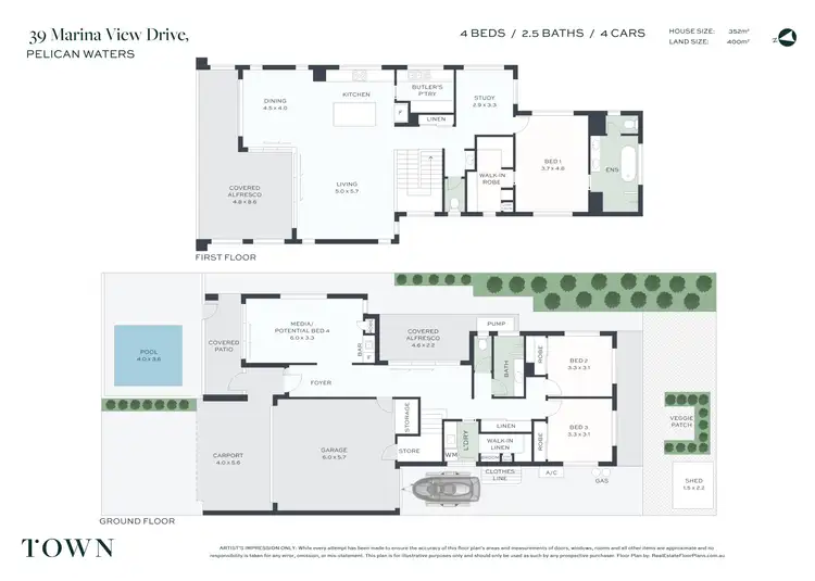 Floorplan of Homely house listing, 39 Marina View Drive, Pelican Waters QLD 4551