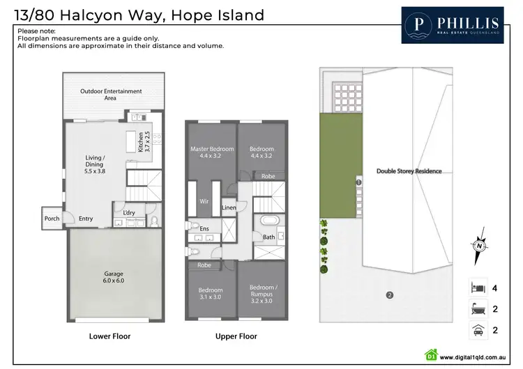 Floorplan of Homely townhouse listing, 13/80 HALCYON WAY, Hope Island QLD 4212