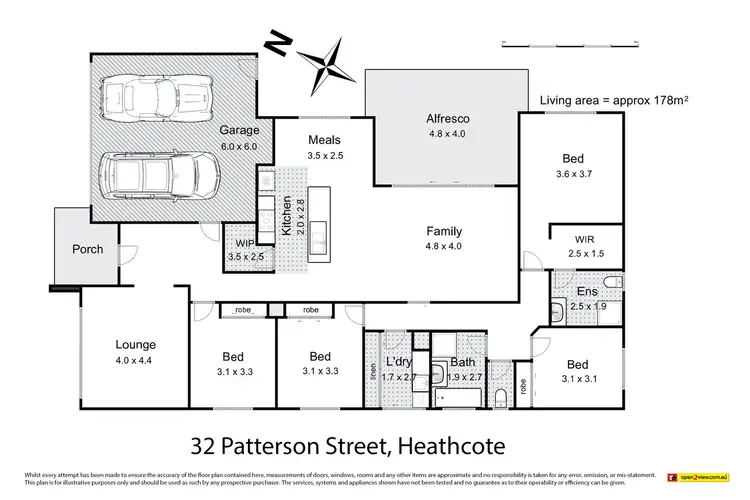 Floorplan of Homely house listing, 32 Patterson Street, Heathcote VIC 3523