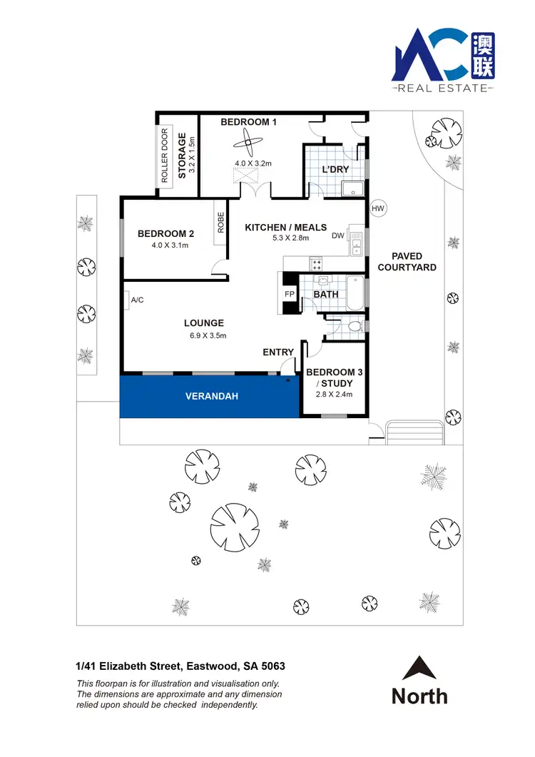 Floorplan of Homely unit listing, 1/41 Elizabeth Street, Eastwood SA 5063