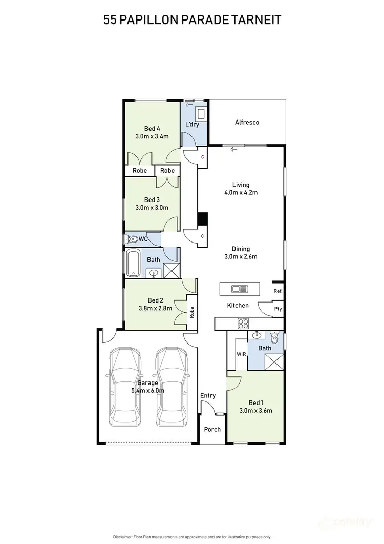 Floorplan of Homely house listing, 55 Papillon Parade, Tarneit VIC 3029