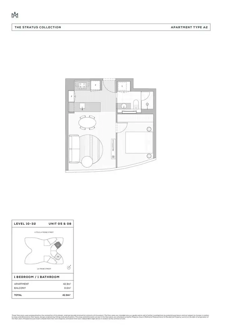 Floorplan of Homely apartment listing, 2708/228 La Trobe Street, Melbourne VIC 3000