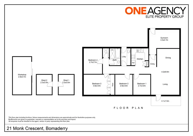 Floorplan of Homely house listing, 21 Monk Crescent, Bomaderry NSW 2541