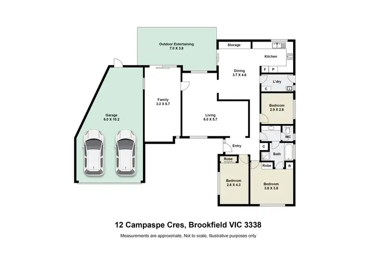Floorplan of Homely house listing, 12 Campaspe Crescent, Brookfield VIC 3338