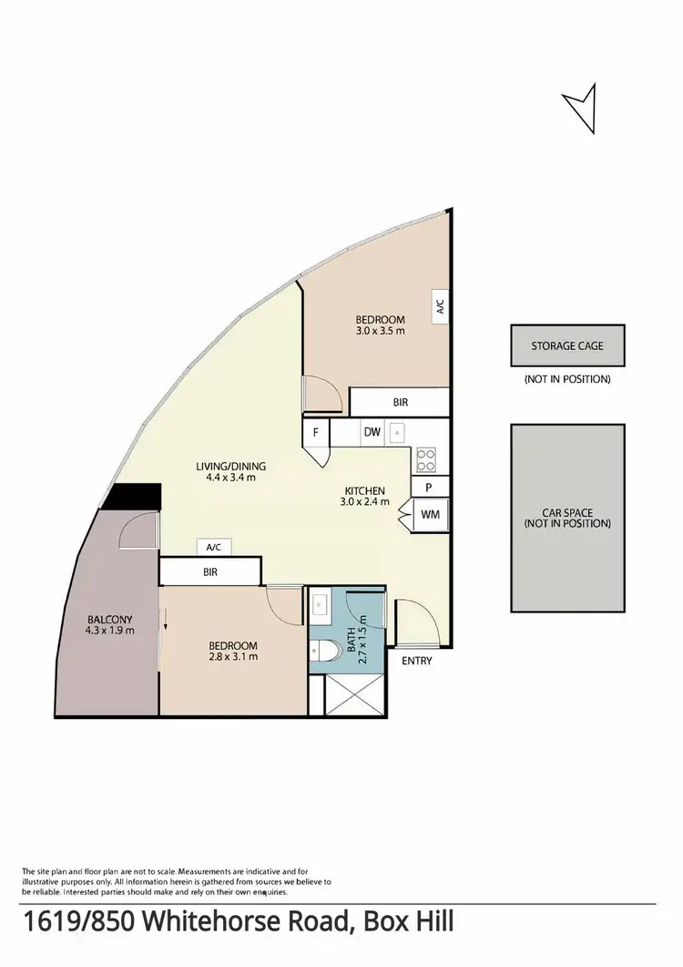 Floorplan of Homely apartment listing, 1619/850 Whitehorse Road, Box Hill VIC 3128