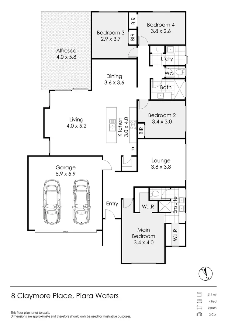 Floorplan of Homely house listing, 8 Claymore Place, Piara Waters WA 6112
