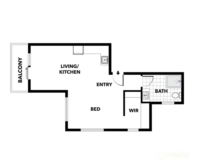 Floorplan of Homely studio listing, 1/1155 Cavendish Road, Mount Gravatt East QLD 4122