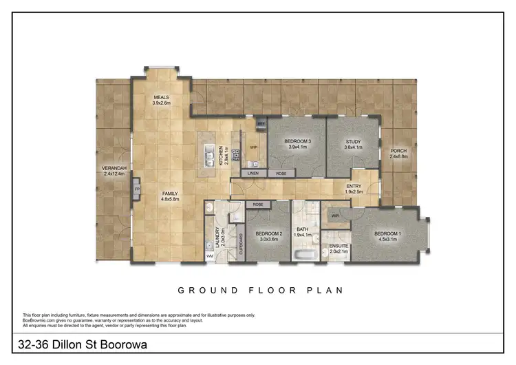 Floorplan of Homely rural property listing, 32-38 Dillon Street, Boorowa NSW 2586