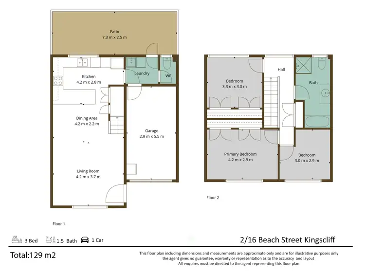 Floorplan of Homely townhouse listing, 2/16 Beach Street, Kingscliff NSW 2487