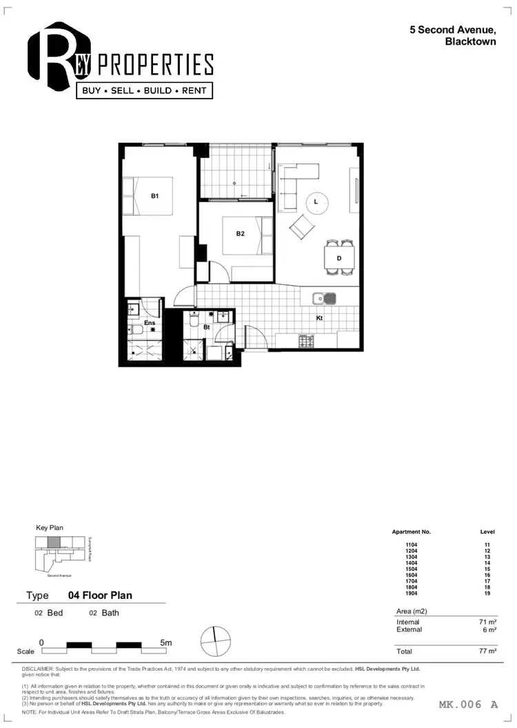 Floorplan of Homely apartment listing, 1104/5 Second Ave, Blacktown NSW 2148