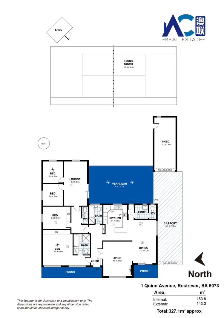Floorplan of Homely house listing, 1 Quinn Avenue, Rostrevor SA 5073