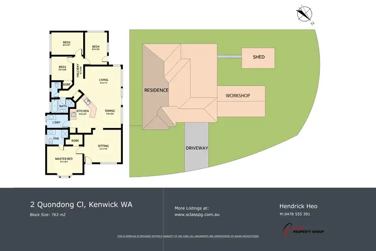 Floorplan of Homely house listing, 2 Quondong Close, Kenwick WA 6107