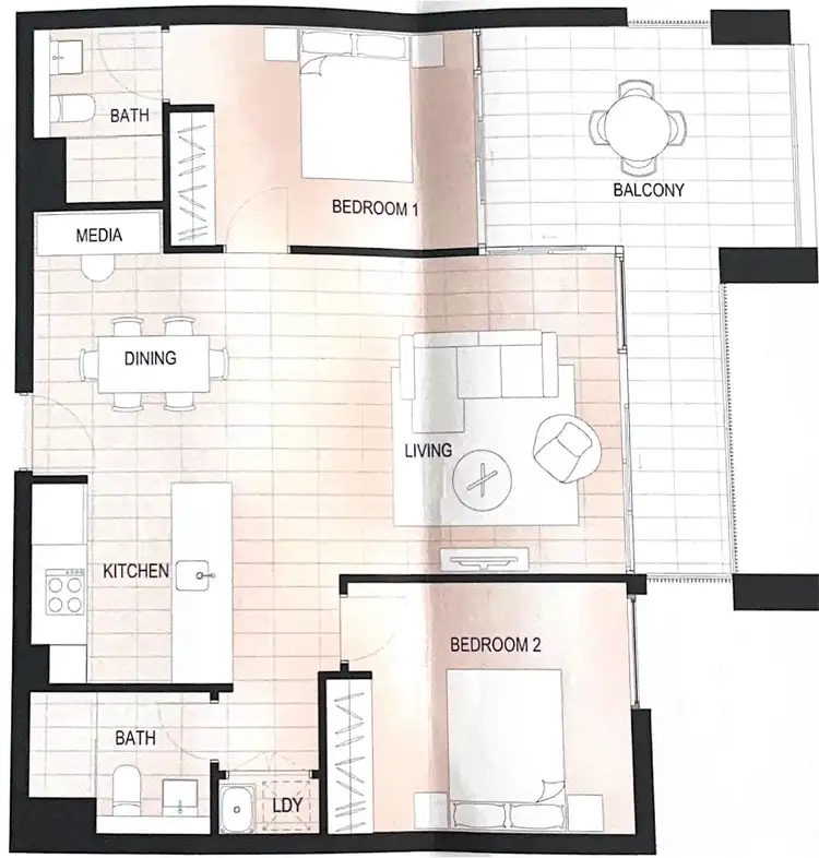 Floorplan of Homely apartment listing, A304/661 Victoria Road, Melrose Park NSW 2114