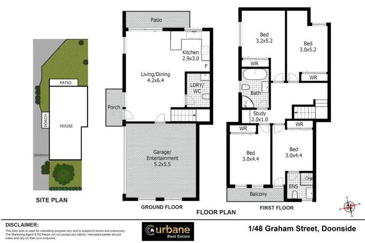 Floorplan of Homely townhouse listing, 1/48 Graham Street, Doonside NSW 2767