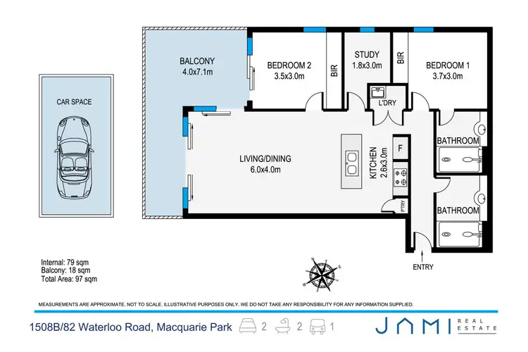 Floorplan of Homely apartment listing, B1508/82 Waterloo Road, Macquarie Park NSW 2113