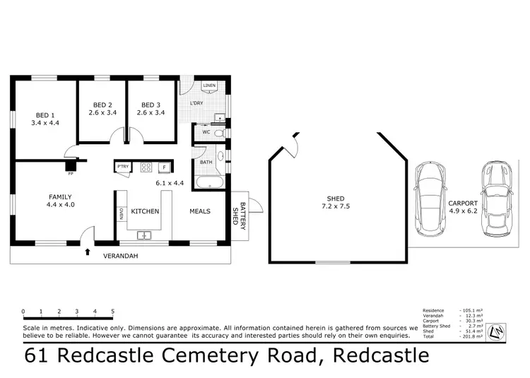 Floorplan of Homely rural property listing, 61 Redcastle Cemetery Road, Redcastle VIC 3523