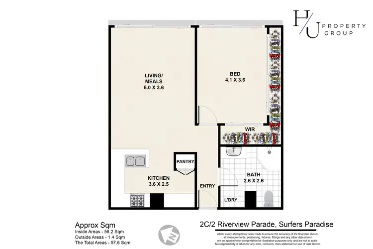 Floorplan of Homely unit listing, 2c/2 Riverview Parade, Surfers Paradise QLD 4217