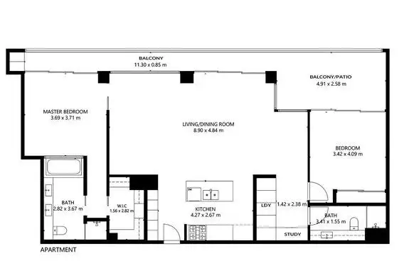 Floorplan of Homely apartment listing, 2202/1 Marina Promenade, Paradise Point QLD 4216