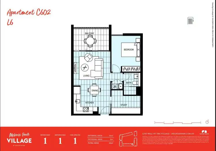 Floorplan of Homely apartment listing, 602/2 Appleroth Street, Melrose Park NSW 2114