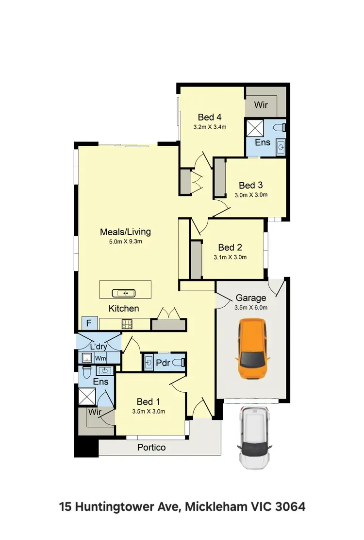 Floorplan of Homely house listing, 15 HUNTINGTOWER AVENUE, Mickleham VIC 3064
