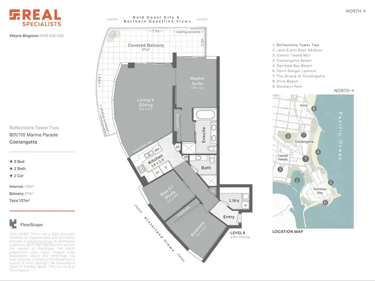Floorplan of Homely unit listing, 801/110 Marine Parade, Coolangatta QLD 4225