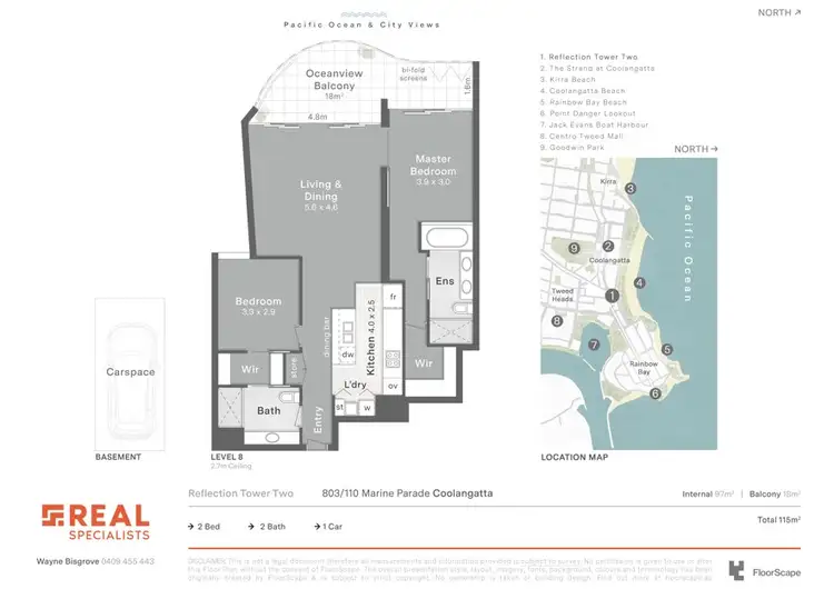 Floorplan of Homely unit listing, 803/110 Marine Parade, Coolangatta QLD 4225