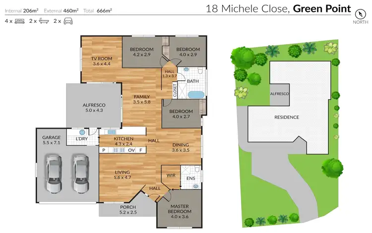 Floorplan of Homely house listing, 18 Michele Close, Green Point NSW 2251