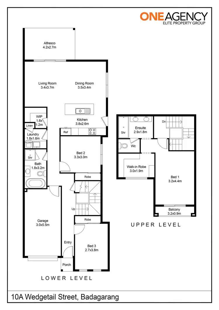 Floorplan of Homely semi-detached listing, 10A Wedgetail Street, Badagarang NSW 2540