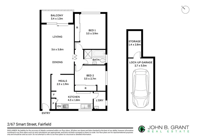 Floorplan of Homely unit listing, 2/67 Smart Street, Fairfield NSW 2165