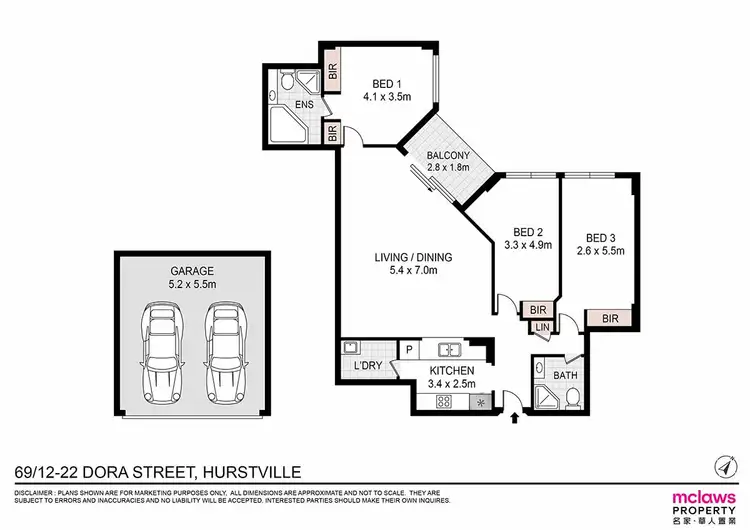 Floorplan of Homely apartment listing, 69/12-22 Dora Street, Hurstville NSW 2220