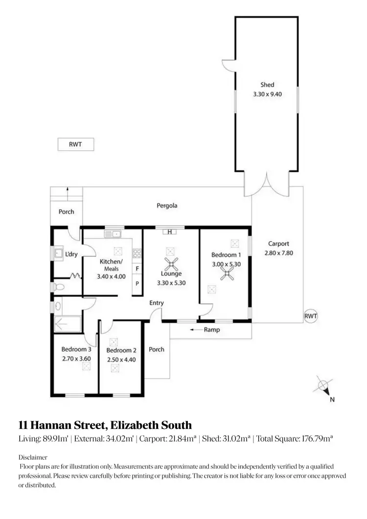 Floorplan of Homely house listing, 11 Hannan Street, Elizabeth South SA 5112