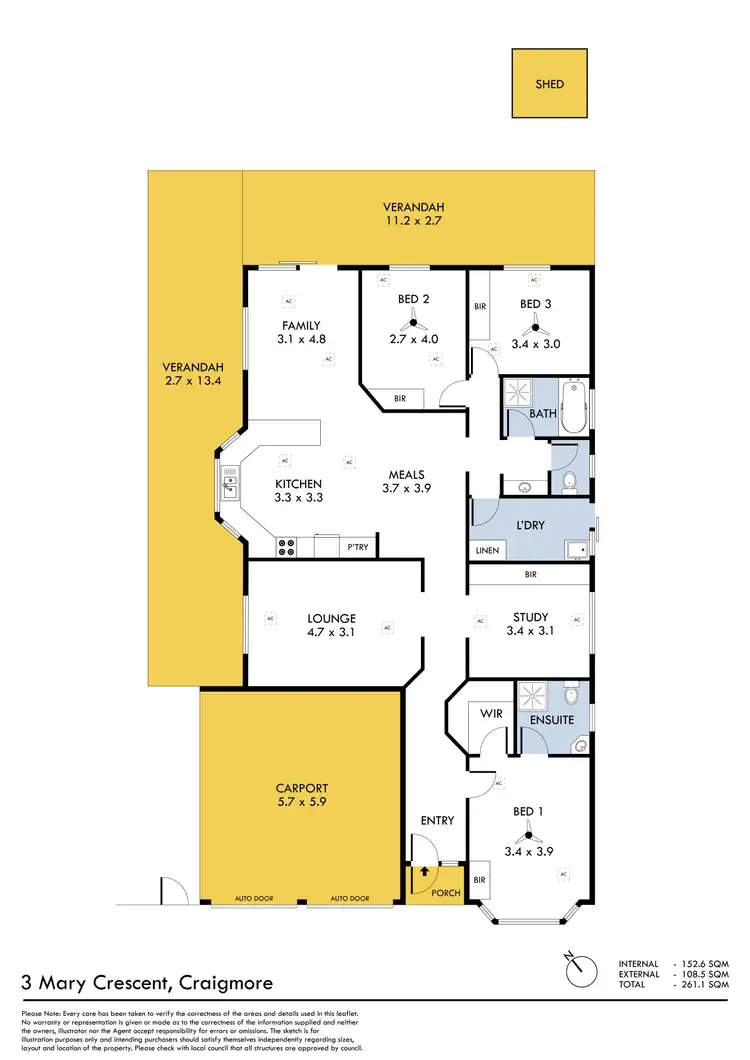 Floorplan of Homely house listing, 3 Mary Crescent, Craigmore SA 5114