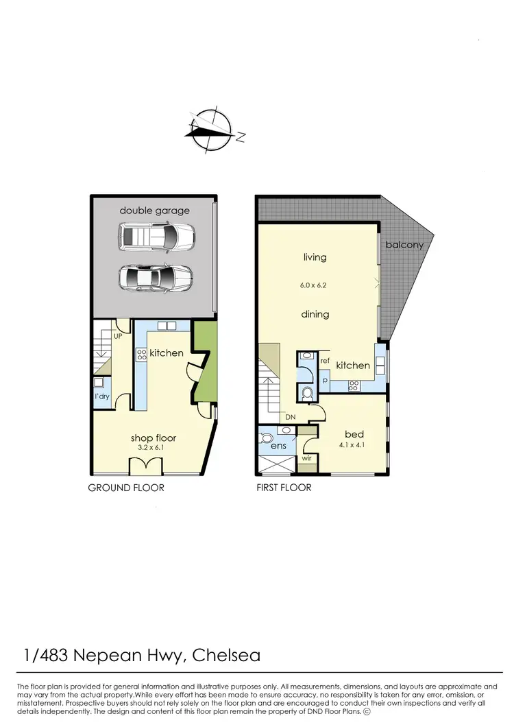 Floorplan of Homely townhouse listing, 1/483 Nepean Highway, Chelsea VIC 3196
