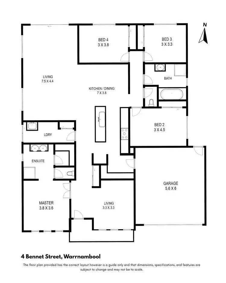 Floorplan of Homely house listing, 4 Bennet Street, Warrnambool VIC 3280